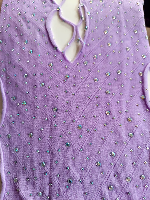 💎Sexy Rhinestone Mesh Tank Dress ✨ Strappy Cut-Out Mini 🔥 | Rave, Pole, Stripper, Festival Fit